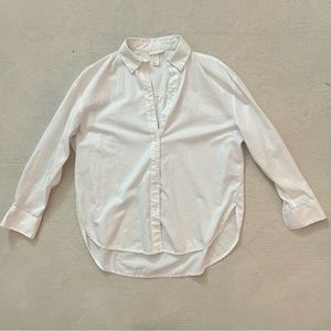 H&M Women’s White Long Sleeve Cotton Button Down Shirt
